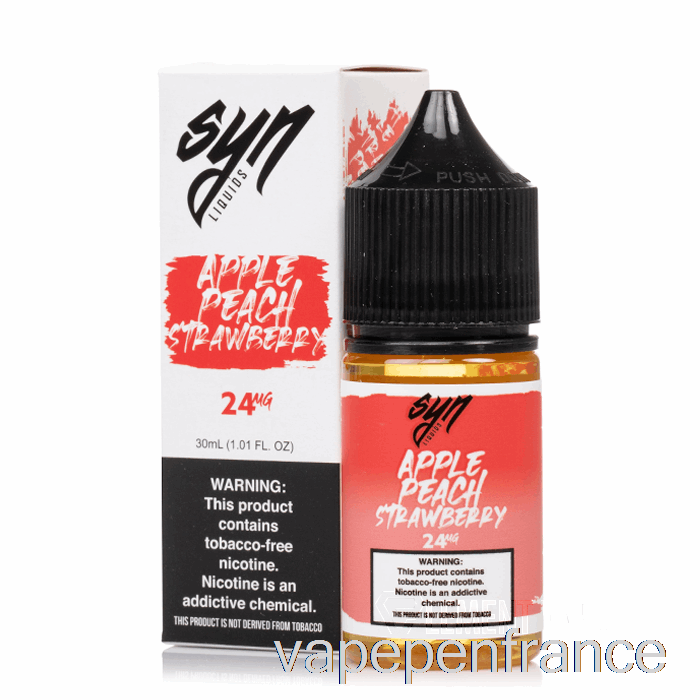 Pomme Pêche Fraise - Sels Synthétiques - 30 Ml 24 Mg Stylo Vape